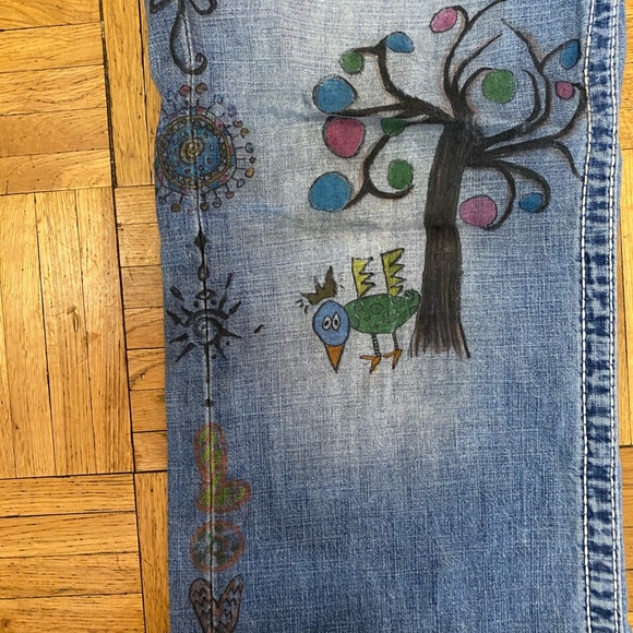 True Religion 34” up-cycled unisex jeans. - Picture 3 of 14